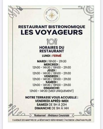 horaires et jours d'ouverture